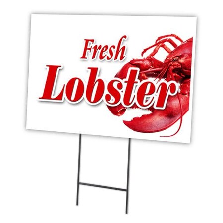 Signmission Lobster Yard Sign & Stake outdoor plastic coroplast window, C-1824 Lobster C-1824 Lobster